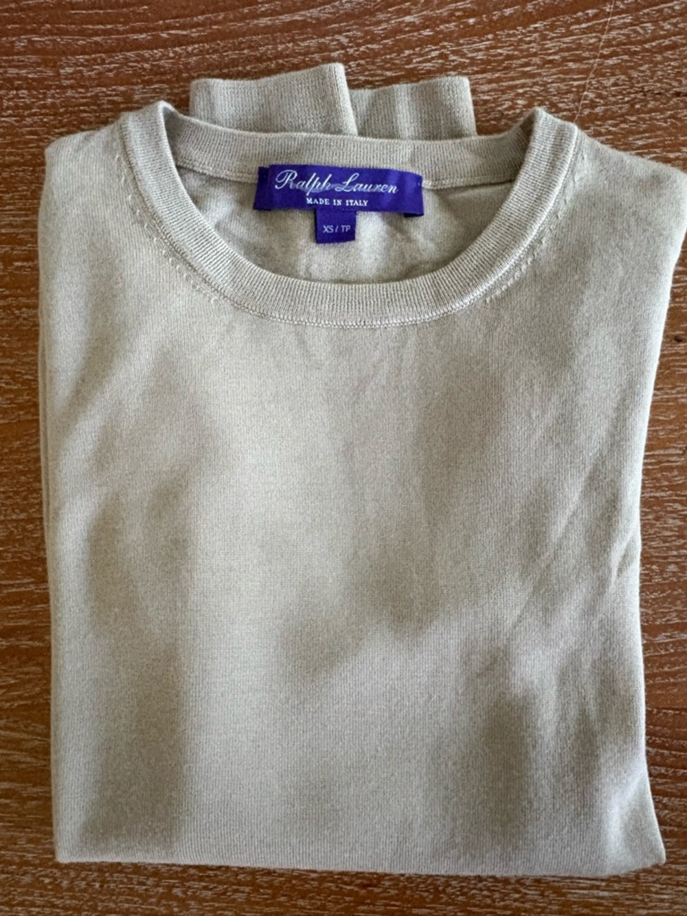 Ralph Lauren- Purple Label-Ladies Lightweight  Cashmere Crewneck Sweater - Beige